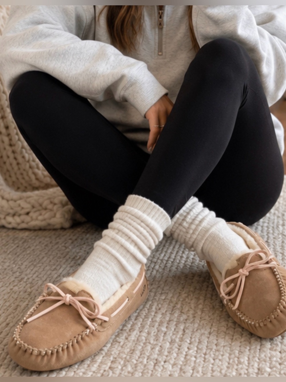 UGG Dakota Chestnut Suede Shearling Moccasin Slippers